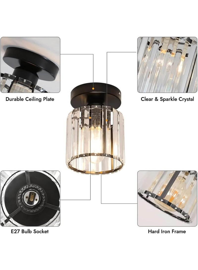 رات سو الشمعداني البلوري الحديث تركيب مصباح السقف المصغر نصف المتدفق E27 تركيبة الإضاءة الداخلية للمطبخ غرفة المعيشة بالمطبخ (1) - Image 3